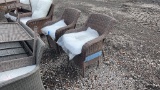 QTY 2) PATIO CHAIRS WITH FOOT STOOLS