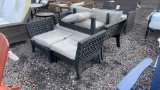2 CHAIRS, LOVESEAT AND TABLE