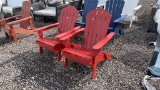 QTY 2) FOLDING WOODEN LAWN CHAIRS