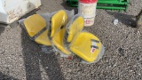 QTY 3) YELLOW LAWN MOWER SEATS