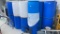 8 BLUE PLASTIC BARRELS