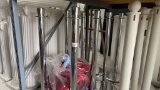 8 SILVER STANCHIONS W/ RED ROPE