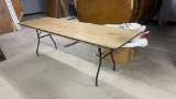QTY 5) 8' RECTANGLE WOOD TABLE