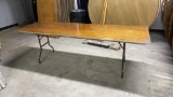 QTY 4) 8' RECTANGLE WOOD TABLE