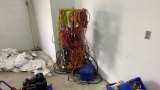 RACK OF ASSORTED EXTENTION CORDS