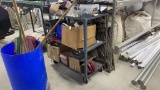 METAL ROLLING RACK WITH CONTENTS
