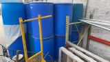 6 BLUE PLASTIC BARRELS