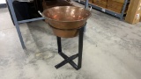 COPPER BUCKET ON STAND