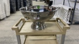 7 GALLON SILVER COLORED PUNCH BOWL