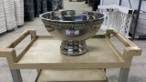 SILVER COLORED PUNCH BOWL