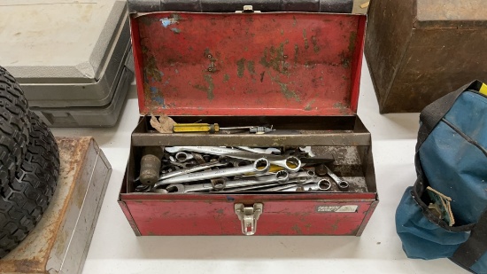 RED TOOLBOX W/ MISC TOOLS