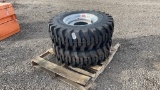 QTY 2) 12.5/80-18 TRACTOR TIRES ON 8 LUG RIMS