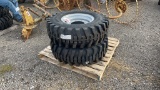 QTY 2) 12.5/80-18 TRACTOR TIRES ON 8 LUG RIMS