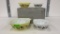 4 PYREX YELLOW/BLACK GOOSEBERRY BOWLS