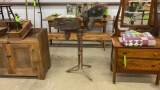 ANTIQUE BLACKSMITH FORGE AND BLOWER ON STAND