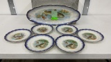 SET OF 6 PLATES AND PLATTER