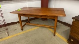 PRIMITIVE EARLY 1900'S 2 BOARD TABLE W/ SQ NAILS