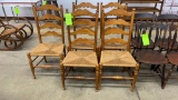 VINTAGE 5 LADDER BACK CHAIRS