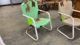 VINTAGE SHELL BACK METAL YARD CHAIR