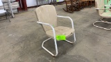 VINTAGE SHELL BACK METAL YARD CHAIR