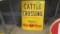 SINGLE SIDED RED ROSE FEED CATTLE CROSSING METAL