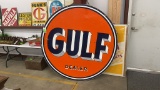 ORIGINAL GULF DOUBLE SIDED PORCELAIN SIGN