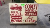SINGLE SIDED COMET MOVING AND STORAGE METAL SIGN