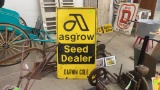 ONE SIDED ASGROW SEED DEALER METAL SIGN