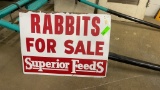 ONE SIDED METAL RABITS FOR SALE SIGN