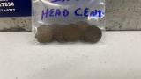 QTY 9) 1900-1908 INDIAN HEAD CENTS