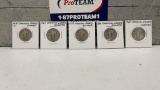 QTY 5) DIFFERENT DATE STANDING LIBERTY QUARTERS