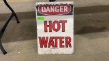 SINGLE SIDED DANGER HOT WATER SIGN