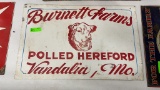 DOUBLE SIDED BURNETT FARMS POLLED HEREFORD METAL S