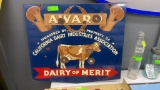 DOUBLE SIDED AWARD DAIRY OF MARIT PORCELAIN SIGN