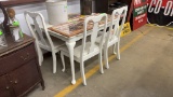QTY 3) ANTIQUE CHAIRS AND TABLE