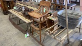 ANTIQUE WOOD BABY HIGH CHAIR