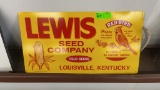 LEWIS SEED COMPANY SIGN WITH ORIGINAL PAPER