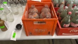 QTY 6) GLASS MILLER MILKHOUSE BOTTLES IN CRATE