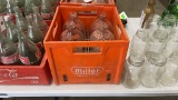 QTY 6) GLASS MILLER MILKHOUSE BOTTLES IN CRATE