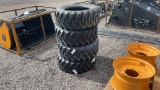 QTY 4) 10 X 16.5 SKID STEER TIRES