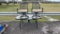 GLASS PATIO TABLE WITH QTY 2) CHAIRS