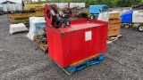 METAL OIL TANK WITH HOSE REEL AND HOSE