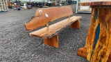 8' +/- WOOD BENCH, ROUGH CUT FINISHED