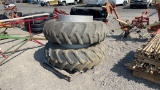 QTY 2) 18.4-34 TRACTOR TIRES ON DUAL RIMS
