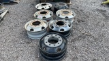 QTY 7) 22.5 10LUG STEEL WHEELS
