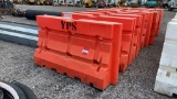 QTY 10) ORANGE JERSEY STYLE ROAD BARRIER