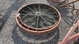 QTY 2) ANTIQUE STEEL TRACTOR WHEELS