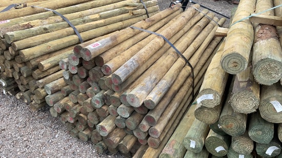 QTY 100) 3" X 7' TREATED FENCE POST