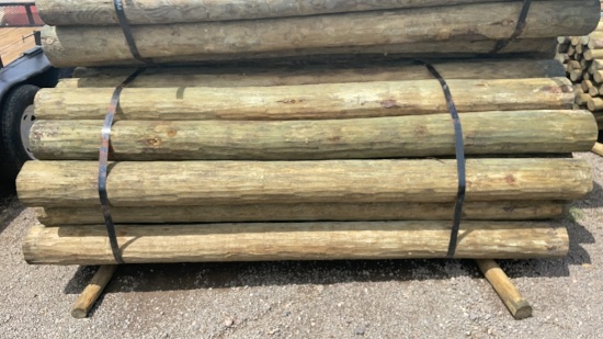 QTY 24) 6" X 8' TREATED FENCE POST