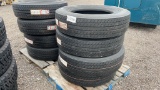 QTY 8) 285/75 R24.5 RECAP TIRES